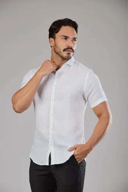 Camisa de Linho Flandres Mns Mc