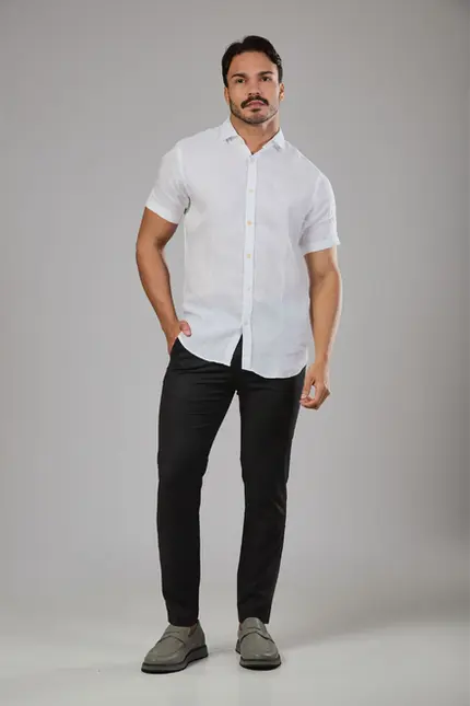 Camisa de Linho Flandres Mns Mc